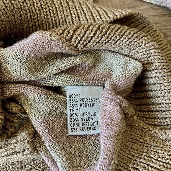 Jessica by Christopher L top women knit top glitter turtleneck sweater size S - Picture 7 of 8